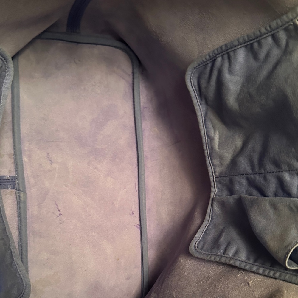 Project Coach Blue Leather Tote with Tan Accents/ handles are tan and yellow - Picture 10 of 16